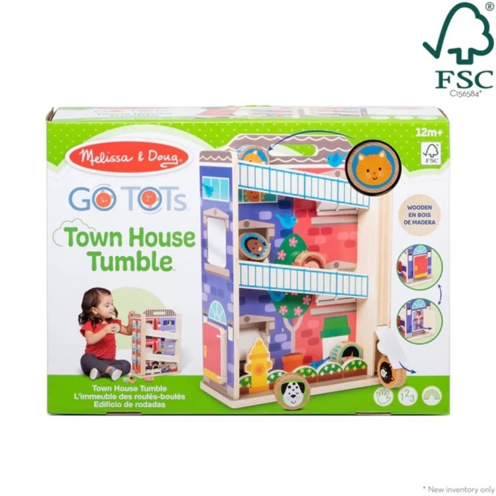 Melissa & Doug Go Tots Town House Tumble 12M+ Wooden Montessori Toy